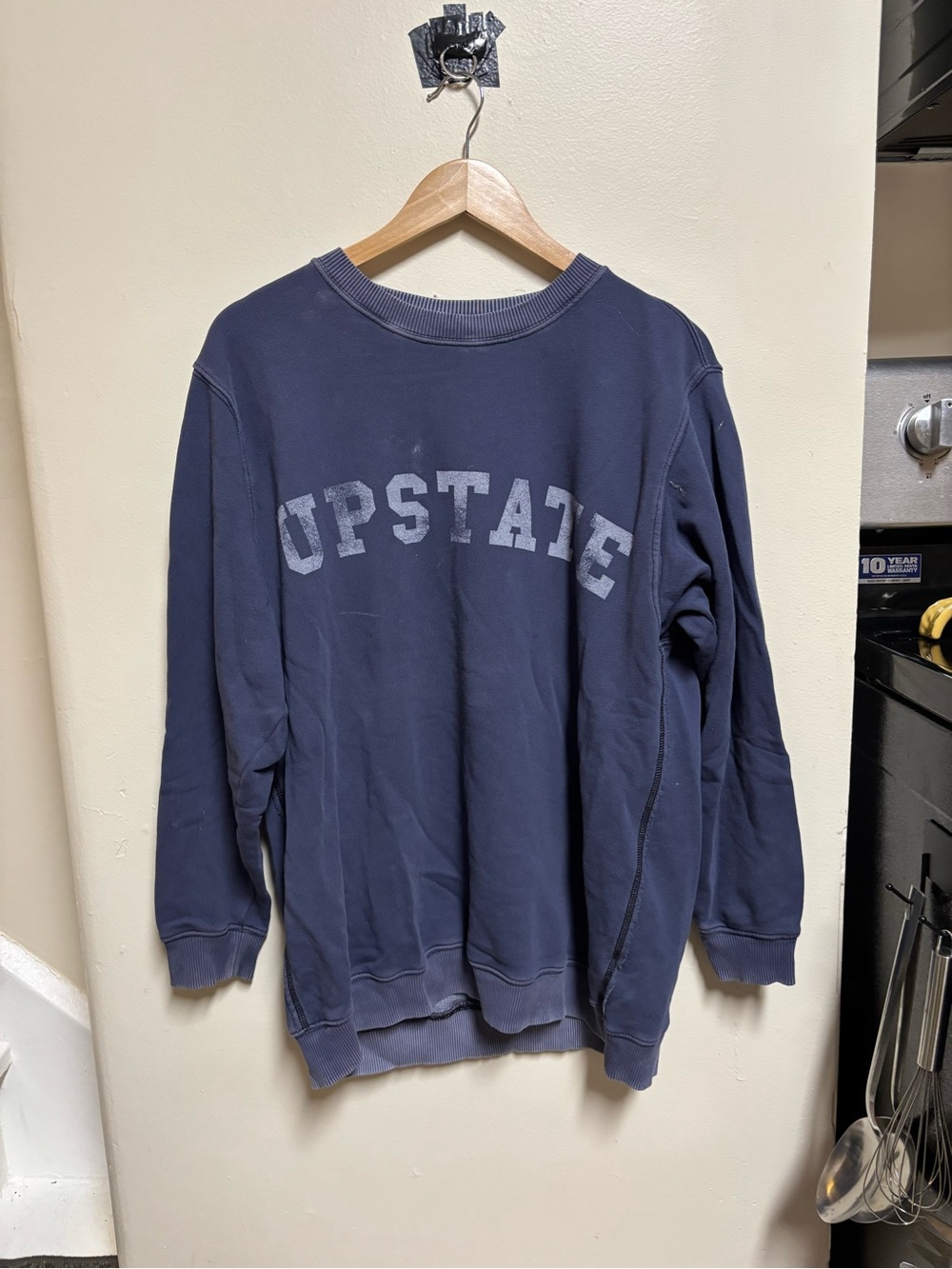 aerie Navy Crewneck Sweatshirt with UPSTATE Print